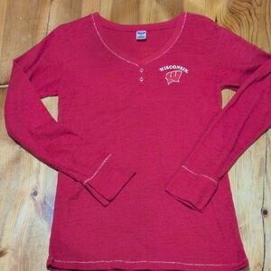 Red Wisconsin Long Sleeve Shirt